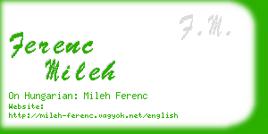 ferenc mileh business card